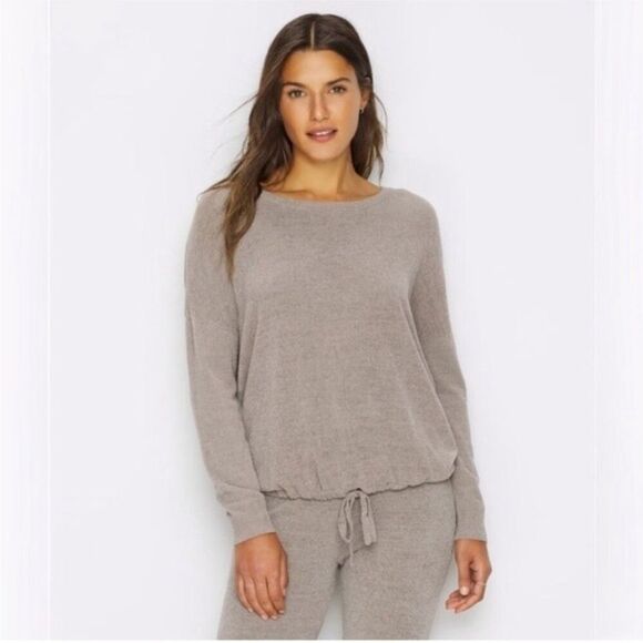 BAREFOOT DREAMS | Cozy Chic Taupe Pullover with Drawstring Women’s Size X-Small - Picture 1 of 11